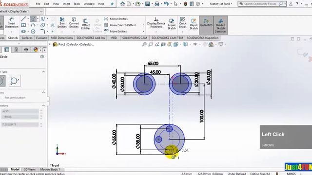 Simple 3D part exercise 15 | | SolidWorks practice Exercise | | SolidWorks CADCAM TUTORIALS .