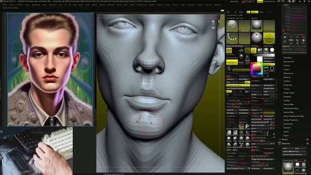 #zbrush, realtime 10min speed sculpting,3dconnexion,#spacemouse,wacom,cintiq24,cam view