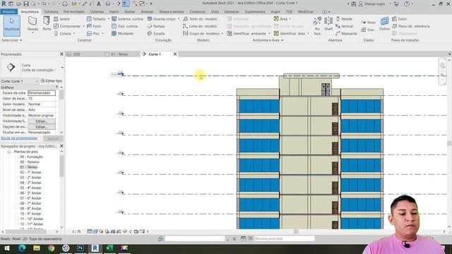 Curso de Revit 2021 - Aula 01 - Edifício Office BIM - 20 Pavimentos -  Índice de aproveitamento