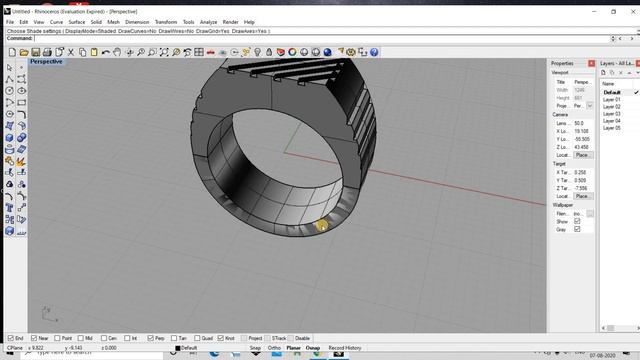 #SimpleRing for men | @Rhino cad jewelry Design tutorial | By Designerkaushu