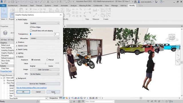 Revit 2022   Enhanced RPCs in Realistic Views