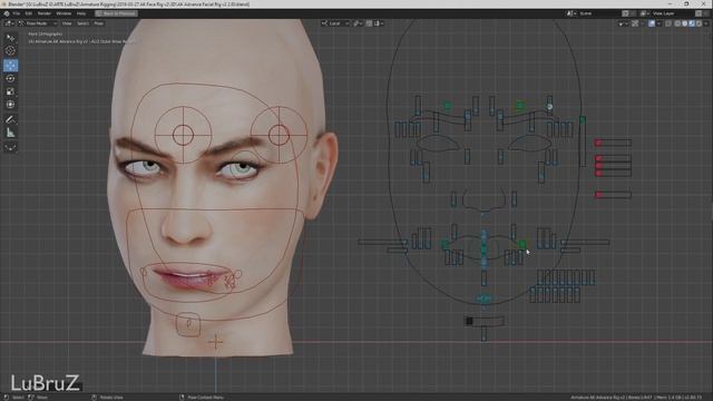 Working in a FACS-based Facial Rig in Blender 2.80