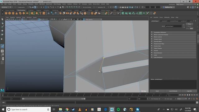 Maya 2018 Tutorial - Threaded Screw Modeling and Multicut Tool