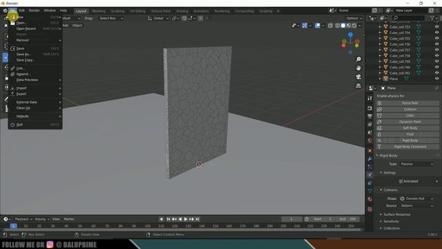 How to create breaking wall or running thru wall animation | Blender 2.90 | Rigid body simulation