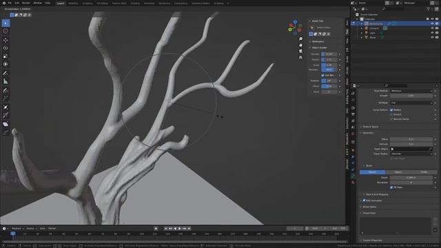 Draw a 3d tree in Blender (simple and fun method)