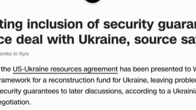 ‼️🇺🇸🇺🇦США отказываются включать гарантии безопасности в соглашение по украинским недрам, - CNN