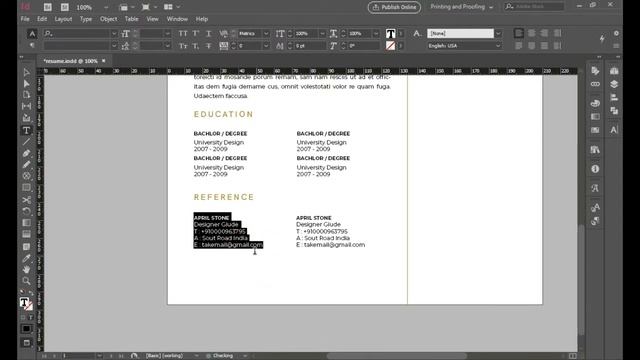 How to create a Simple Resume in Adobe InDesign