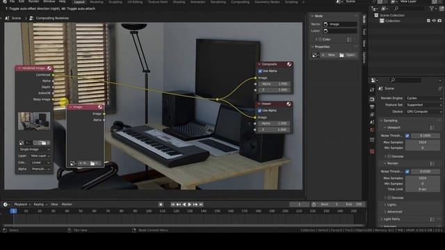 BLENDER #015 - コンポジット - Render Passes を[EXR]ファイルに保存し、後のポストプロダクションで取得する方法