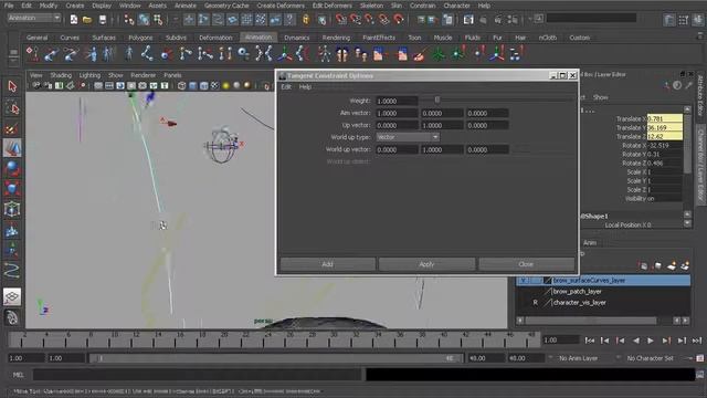 08 Tangent constraint maya rigging