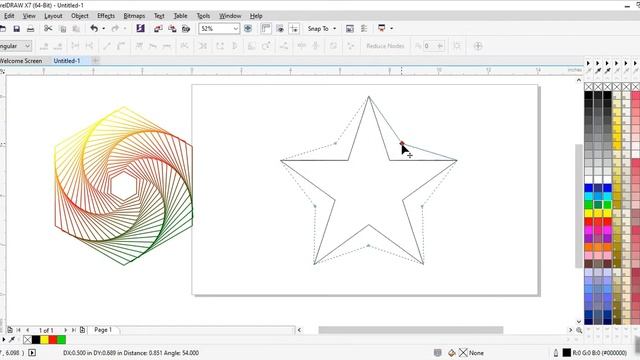 Geometric Line-Spiral Effects using Coreldraw