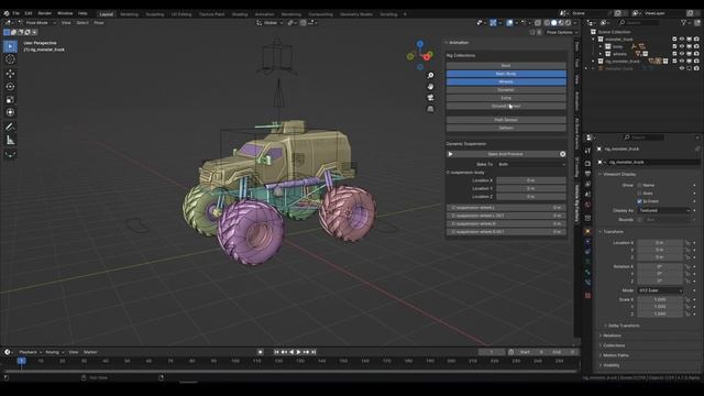 Monster Truck Rigging Techniques in Blender 4