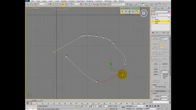 Spline -  Sub Object Segment: Divide, Detach, Set ID in 3Ds Max