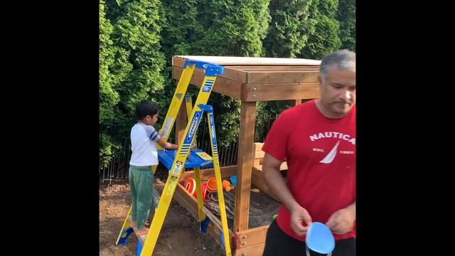 Build kid’s playhouse with sandbox from scratch🤩