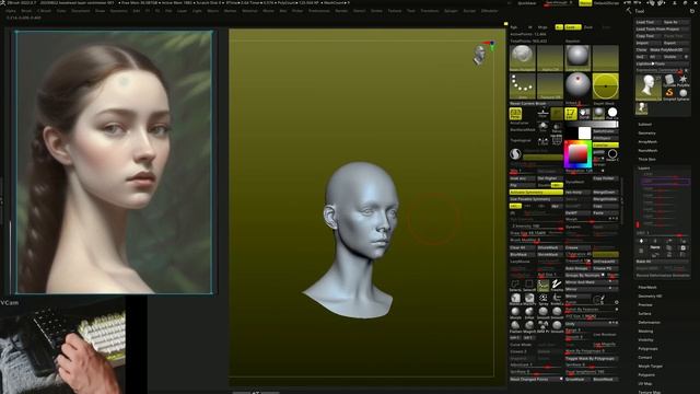 #zbrush, realtime 10min speed sculpting,3dconnexion,#spacemouse,wacom,cintiq24,cam view