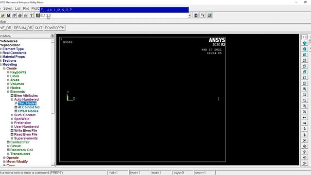 ANSYS APDL- ANALYSIS SELECT (((T)) BEAM 188