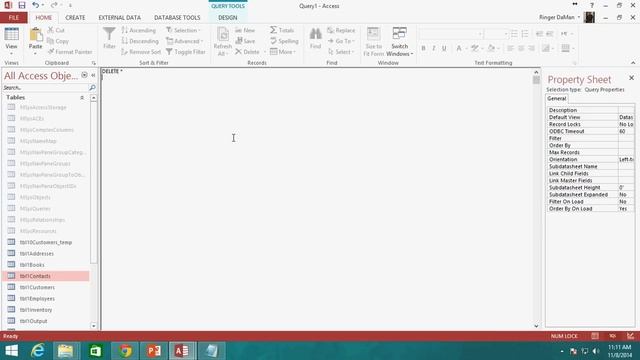76. SQL DELETE Query (Programming In Access 2013)