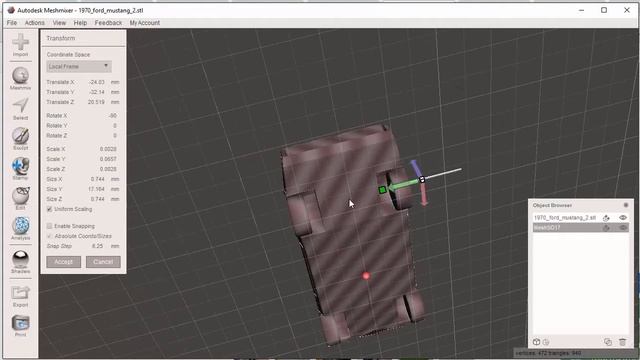 Part 2 Make a car Printable with MeshMixer