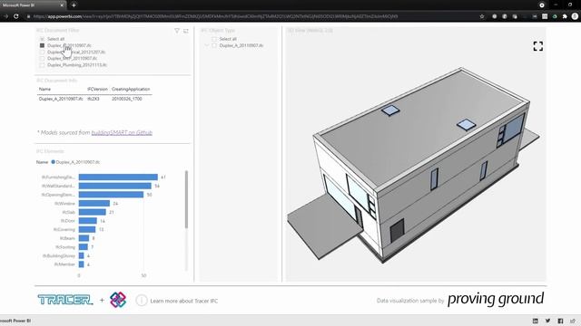 Tracer IFC - Coordinating Archicad Models in a 3D Power BI Dashboard