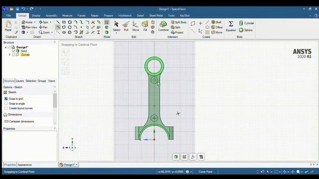 For Beginners 🛠️: Space Claim Ansys Tutorial 📐-  Connecting Rod
