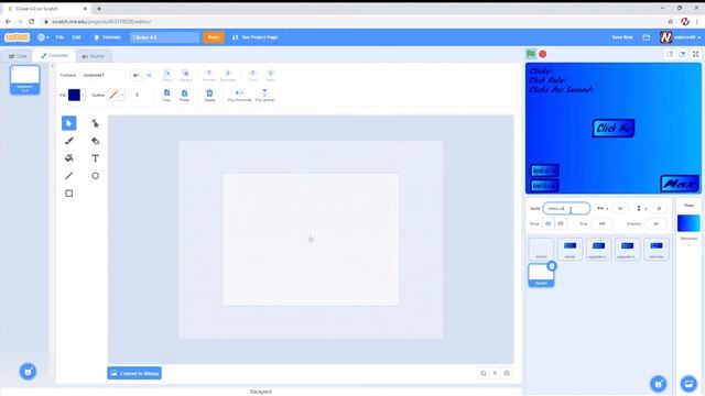 How to Make a Clicker Game in Scratch! (Part 2) Custom fonts and One/Max system