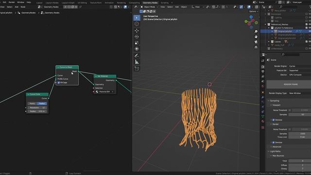 Jellyfish in Geometery Nodes + Breakdown