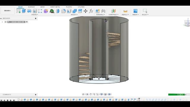 Fusion 360. Spiral staircase.