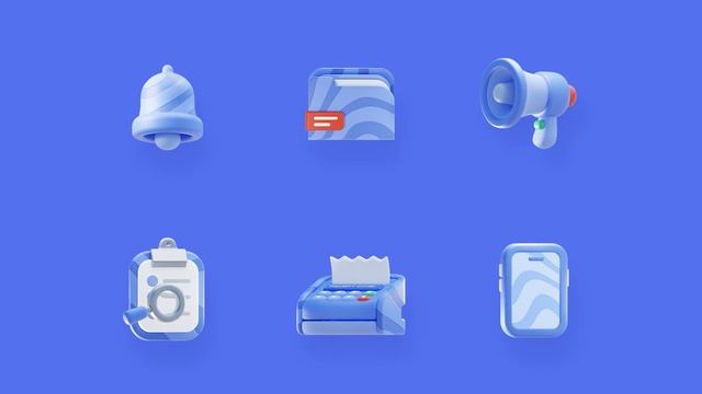 Blue 3D Icon pack 1 Blender 3D