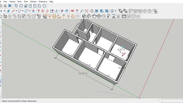 DESAIN RUMAH 6X10 DENGAN 3 KAMAR TIDUR PART 1 SketchUp Pro 2023