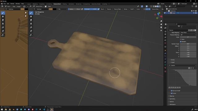Blender Hand painting game asset || Stylized wooden chopping board - 01 ||