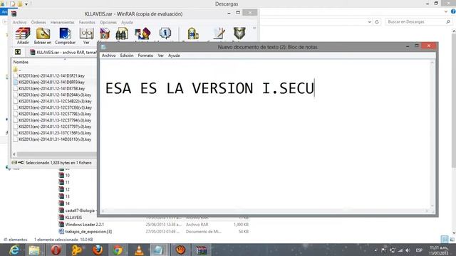 Llaves (keys) hasta 2014 Kaspersky I.Security y Pure 2013 (Mega)