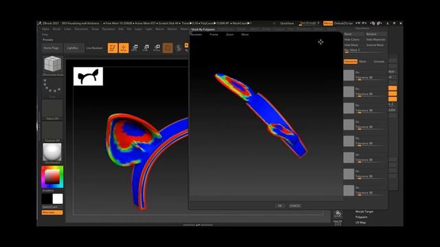 How to Visualize Wall Thickness for 3D Printing in Zbrush? | Lesson 1 | Chapter 14 | Zbrush 2021.5