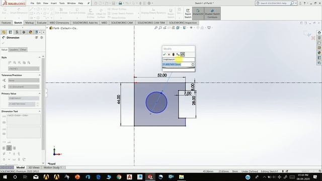 Cad cam institute | part 18 | solidworks | How to convert 2d drawing  to 3d solid