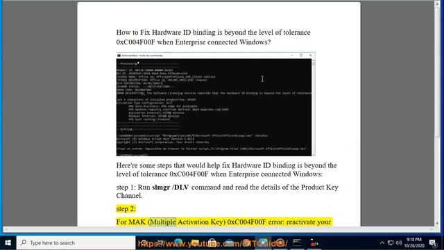 Fix Hardware ID binding beyonds the level of tolerance 0xC004F00F when Enterprise connected Windows
