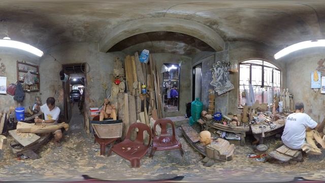 Wood Carving 360 Video