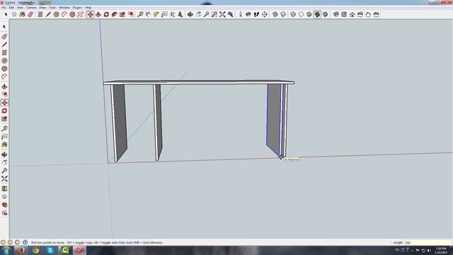 Simple modern plywood computer desk-Google SketchUp Make