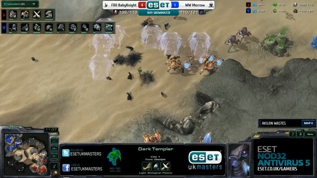 [T] Morrow  vs [P] BabyKnight - ESET UK Masters HOTS Showdown Map 6