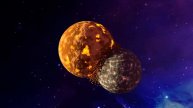 Planets colliding into each other Blender animation.