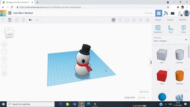 How To Make SnowMan Using TinkerCad || 3D SnowMan