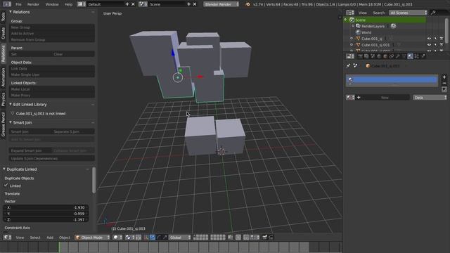 Smart Join add-on for Blender