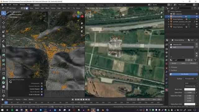 Blender GIS Texturing Buildings