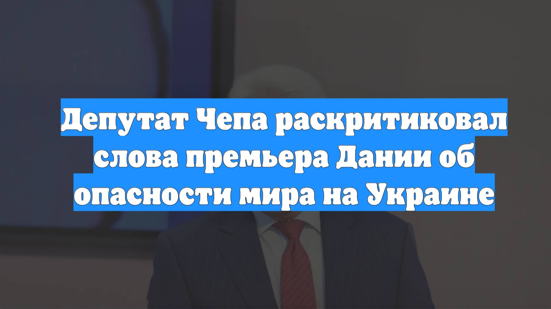 Депутат Чепа раскритиковал слова премьера Дании об опасности мира на Украине