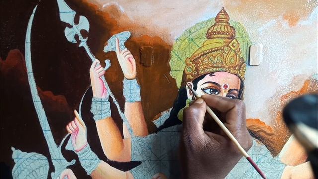 मां दुर्गा के मुकुट को कैसे पेन्टींग करें। Jwellery painting of ma Durga