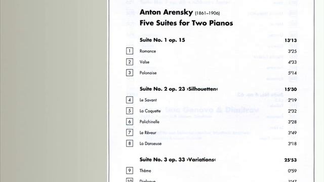 Anton Arensky - Suite 3, op.33, Variations (5.Menuet) - Genova & Dimitrov