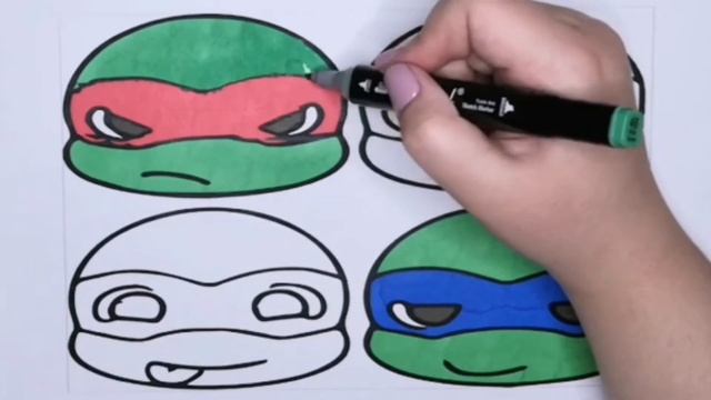 TMNT Faces| TEENAGE MUTANT NINJA TURTLES | Coloring Pages for kids