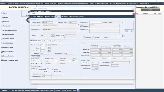 MODIFICACION DE UN PRODUCTO  DATA TEC CONSULTING