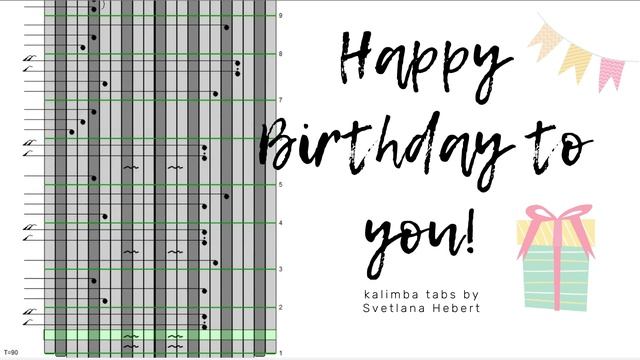 Happy Birthday to you - kalimba tabs 21 keys (easy)