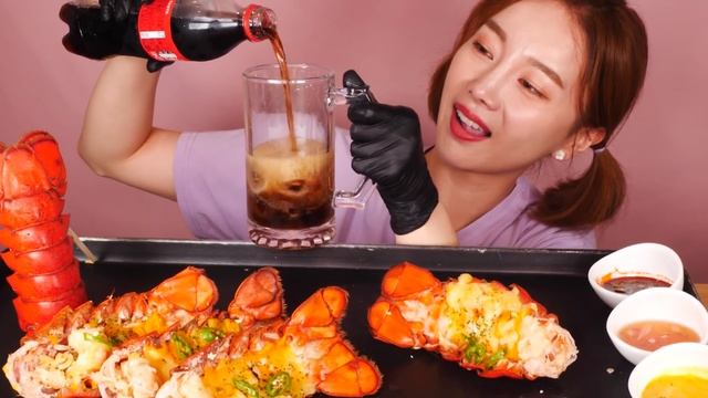 [Mukbang] 탱글탱글🦞랍스터 테일 8마리! 콘치즈구이+찐 랍스터테일 먹방 Lobster Tail ASMR Mukbang realsound eatingsound Ssoyoun