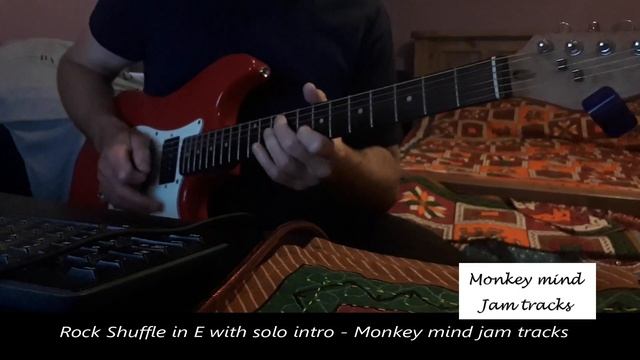 Rock shuffle - guitar riff in E - with solo intro