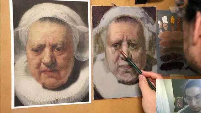 Oil Painting LIVE! |  5 Value Exercise! Rembrandt Master Study