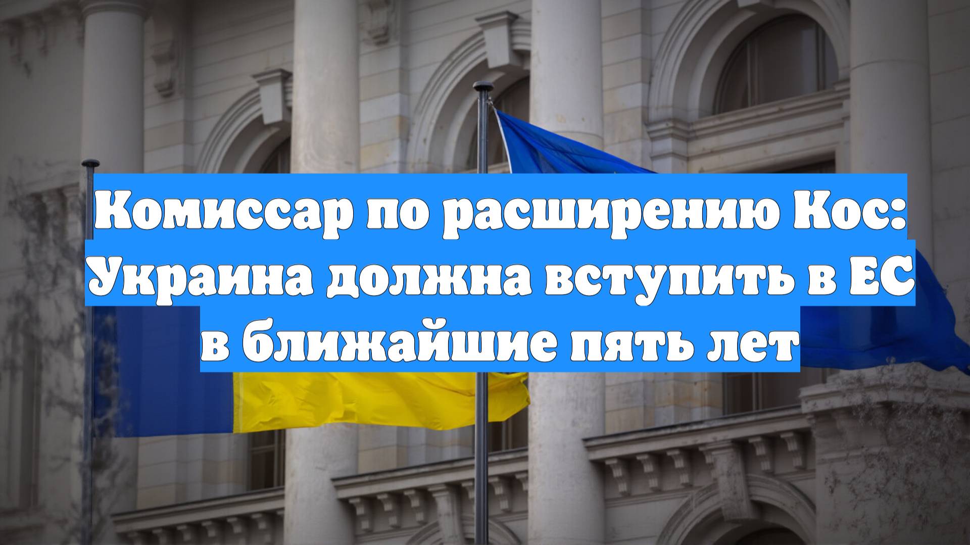 Комиссар по расширению Кос: Украина должна вступить в ЕС в ближайшие пять лет